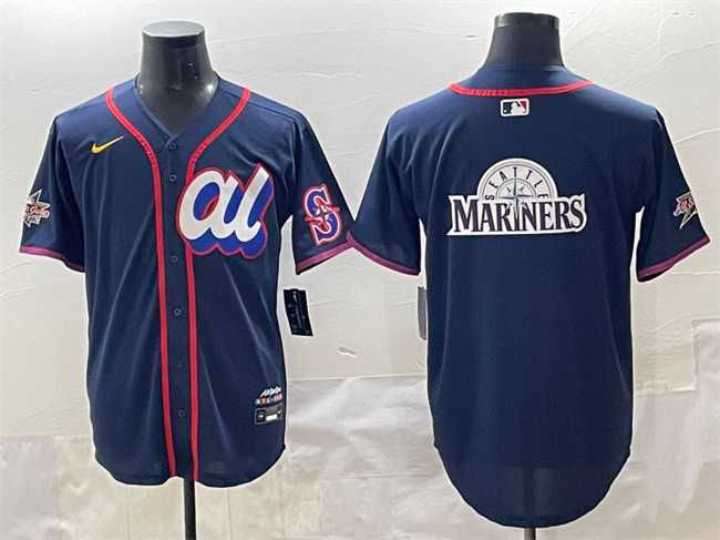 Mens American League Seattle Mariners Team Big Logo Navy 2025 All-Star Edition Limited Stitched Baseball Jersey