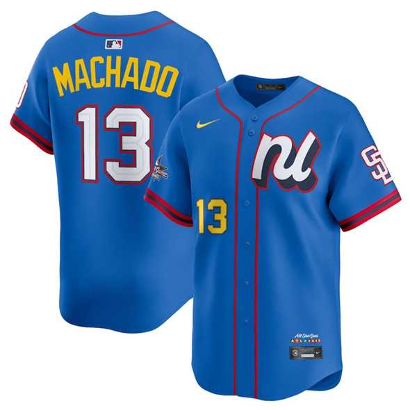 Mens National League #13 Manny Machado Blue 2025 All-Star Edition Limited Stitched Baseball Jersey