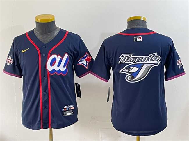 Womens American League Toronto Blue Jays Team Big Logo Navy 2025 All-Star Edition Limited Stitched Baseball Jersey(Run Small)