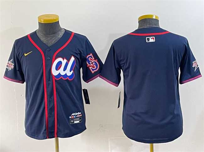 Womens American League Seattle Mariners Blank Navy 2025 All-Star Edition Limited Stitched Baseball Jersey(Run Small)