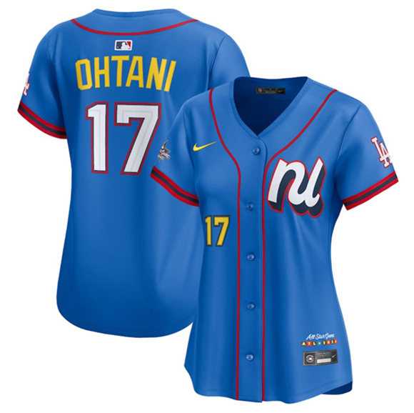 Womens National League #17 Shohei Ohtani Blue 2025 All-Star Edition Limited Stitched Baseball Jersey(Run Small)