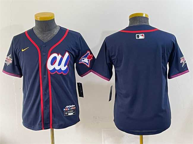 Womens American League Toronto Blue Jays Blank Navy 2025 All-Star Edition Limited Stitched Baseball Jersey(Run Small)