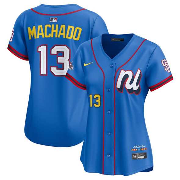 Womens National League #13 Manny Machado Blue 2025 All-Star Edition Limited Stitched Baseball Jersey(Run Small)