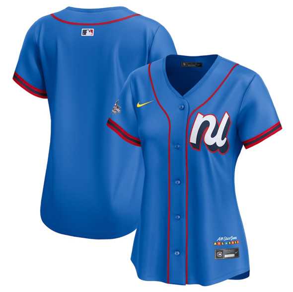 Womens National League Blank Blue 2025 All-Star Edition Limited Stitched Baseball Jersey(Run Small)