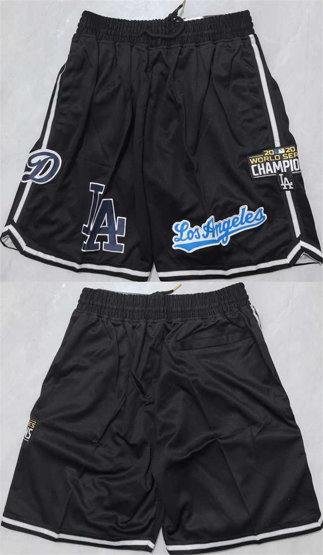 Mens Los Angeles Dodgers Black Shorts (Run Small)