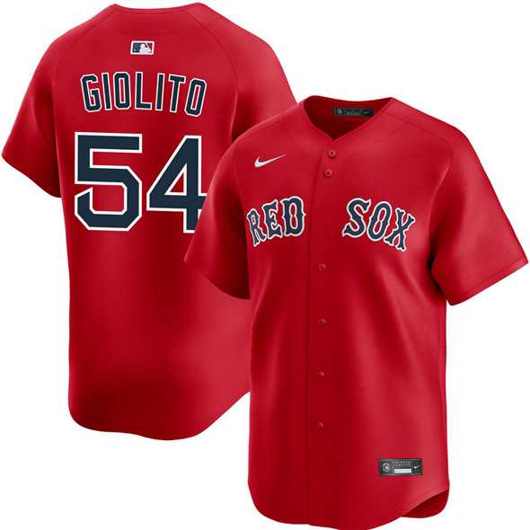 Mens Boston Red Sox #54 Lucas Giolito Red 2025 Alternate Limited Stitched Baseball Jersey Dzhi
