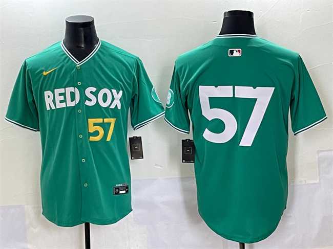 Mens Boston Red Sox #57 Greg Weissert Green 2025 City Connect Limited Stitched Baseball Jersey