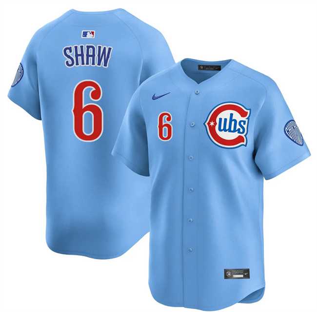 Mens Chicago Cubs #6 Matt Shaw Blue 2024-25 2nd Alternate Limited Stitched Baseball Jersey Dzhi
