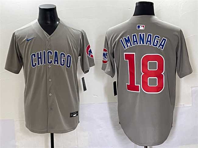 Mens Chicago Cubs #18 Shota Imanaga Gray Limited Stitched Baseball Jersey
