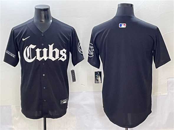 Mens Chicago Cubs Blank Black Gothic North Side Edition Vapor Premier Limited Stitched Baseball Jersey