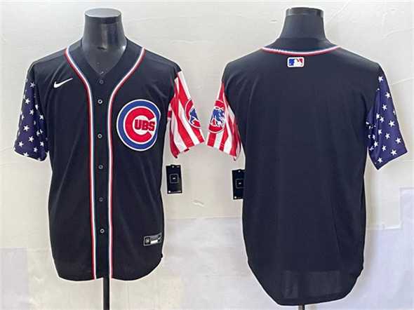 Mens Chicago Cubs Blank Black 2025 Independence Day Vapor Premier Limited Stitched Baseball Jersey