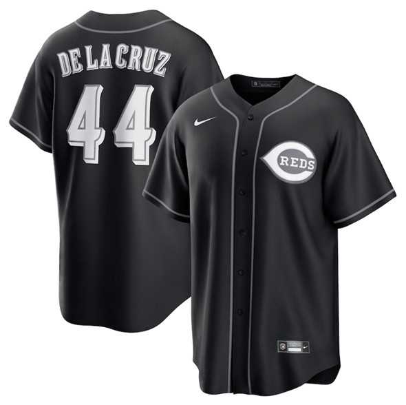 Mens Cincinnati Reds #44 Elly De La Cruz Black Lights Out Limited Stitched Baseball Jersey Dzhi