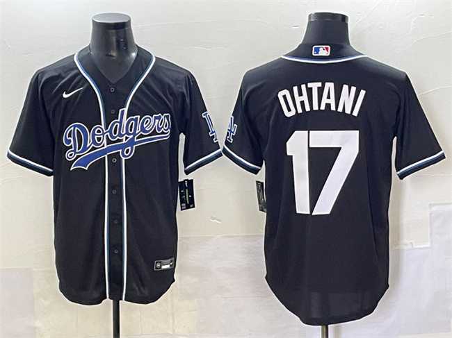 Mens Los Angeles Dodgers #17 Shohei Ohtani Black Fashion Stitched Baseball Jersey
