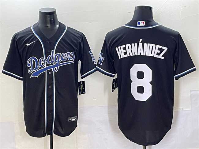 Mens Los Angeles Dodgers #8 Enrique Hernandez Black Fashion Stitched Baseball Jersey