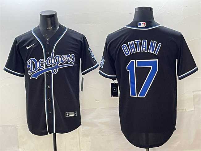 Mens Los Angeles Dodgers #17 Shohei Ohtani Black Fashion Cool Base Stitched Jersey