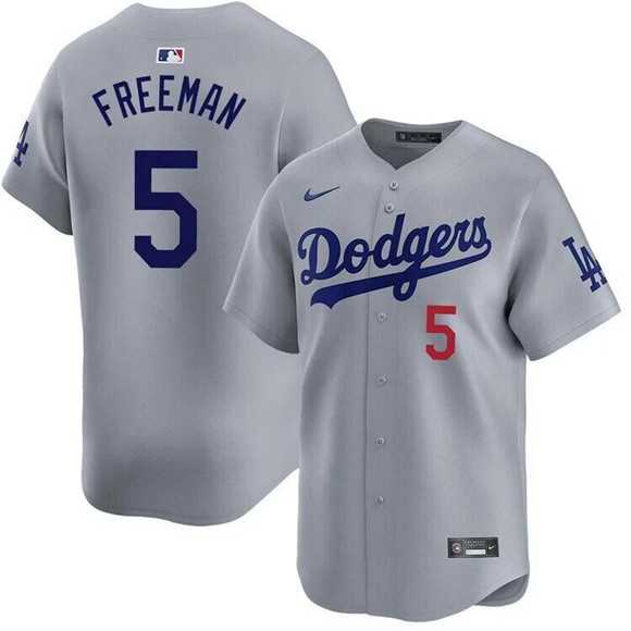 Mens Los Angeles Dodgers #5 Freddie Freeman Gray 2025 Limited Stitched Jersey Dzhi
