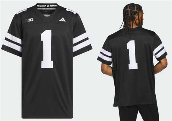Mens Nebraska Cornhuskers #1 Black Stitched Football Jersey