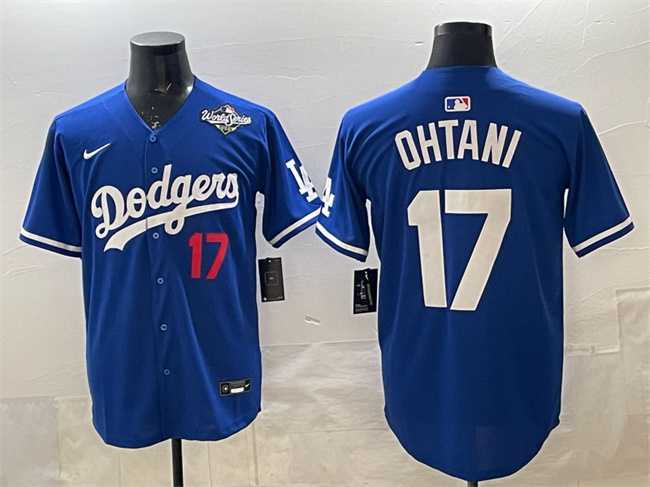 Mens Los Angeles Dodgers #17 Shohei Ohtani Royal 2025 World Series Limited Stitched Jersey