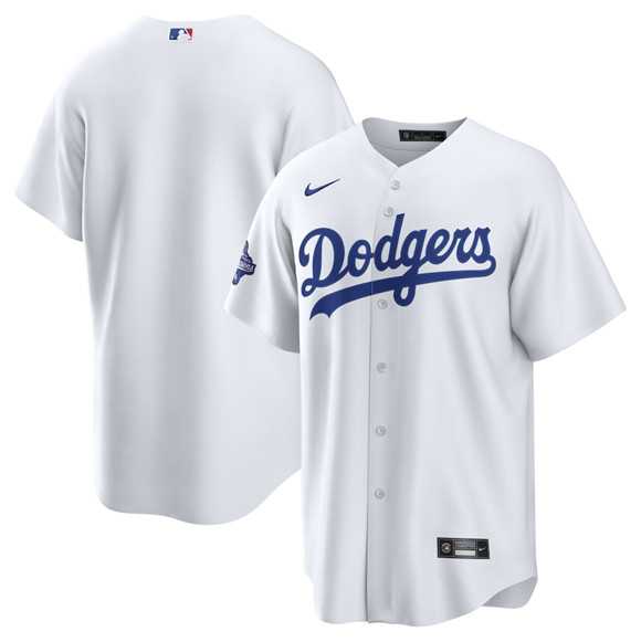 Mens Los Angeles Dodgers Blank White 2025 World Series Champions Stitched Jersey