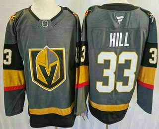 Mens Vegas Golden Knights #33 Adin Hill Gray Authentic Jersey