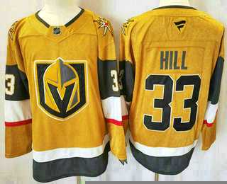 Mens Vegas Golden Knights #33 Adin Hill Gold Authentic Jersey