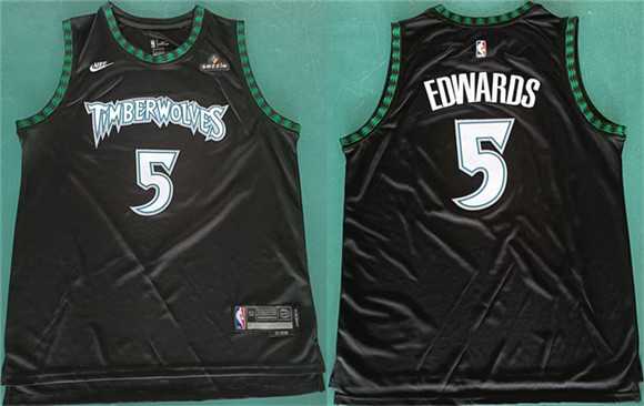 Mens Minnesota Timberwolves #5 Anthony Edwards Anthony Edwards Black 2025 Classic Edition Stitched Jersey