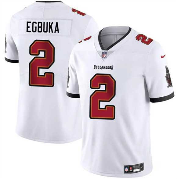 Men & Women & Youth Tampa Bay Buccaneers #2 Emeka Egbuka White 2025 Draft Vapor Untouchable Limited Stitched Jersey