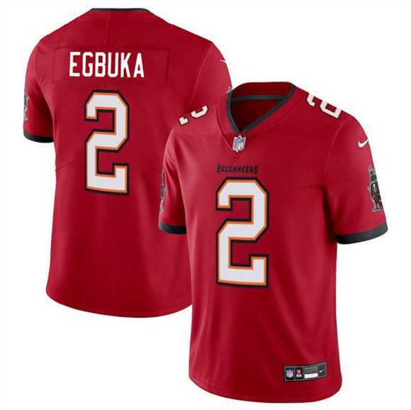 Men & Women & Youth Tampa Bay Buccaneers #2 Emeka Egbuka Red 2025 Draft Vapor Limited Stitched Jersey