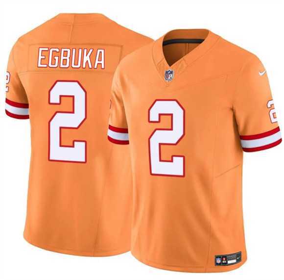 Mens Tampa Bay Buccaneers #2 Emeka Egbuka Orange 2025 Draft F.U.S.E. Throwback Limited Stitched Jersey Dzhi