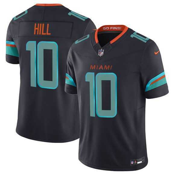 Mens Miami Dolphins #10 Tyreek Hill Black 2025 F.U.S.E. Rivalries Vapor Limited Football Stitched Jersey Dzhi