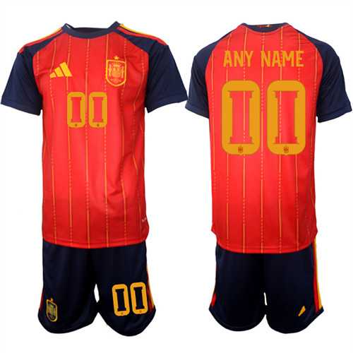 Mens Spain Custom Any Name And Number National Team FIFA x World Cup 2026 Home Red On Field Jerseys