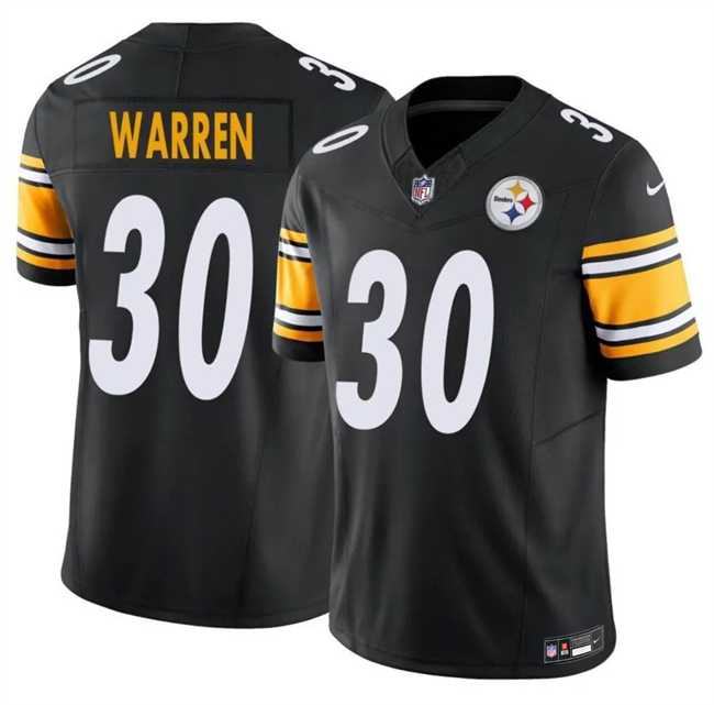 Mens Pittsburgh Steelers #30 Jaylen Warren Black 2025 F.U.S.E. Vapor Untouchable Limited Stitched Jersey Dzhi