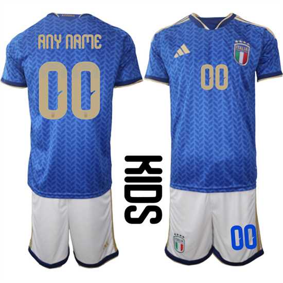 Youth Italy Custom Any Name And Number National Team FIFA x World Cup 2026 Home Blue On Field Kids Jerseys->->Custom Jersey Youth Italy Custom Any Name And Number National Team FIFA x World Cup 2026 Home Blue On Field Kids Jerseys->->Custom Jersey