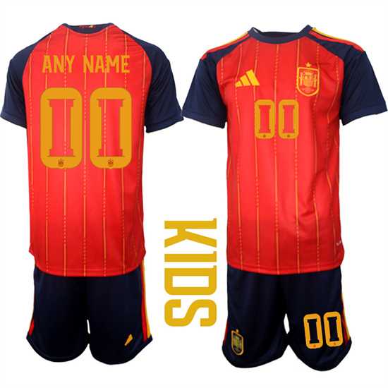 Youth Spain Custom Any Name And Number National Team FIFA x World Cup 2026 Home Red On Field Kids Jerseys->->Custom Jersey Youth Spain Custom Any Name And Number National Team FIFA x World Cup 2026 Home Red On Field Kids Jerseys->->Custom Jersey