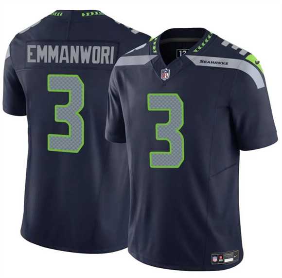 Mens Seattle Seahawks #3 Nick Emmanwori Navy 2025 F.U.S.E. Vapor Untouchable Limited Stitched Jersey Dzhi