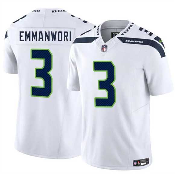 Mens Seattle Seahawks #3 Nick Emmanwori White 2025 F.U.S.E. Vapor Untouchable Limited Stitched Jersey Dzhi