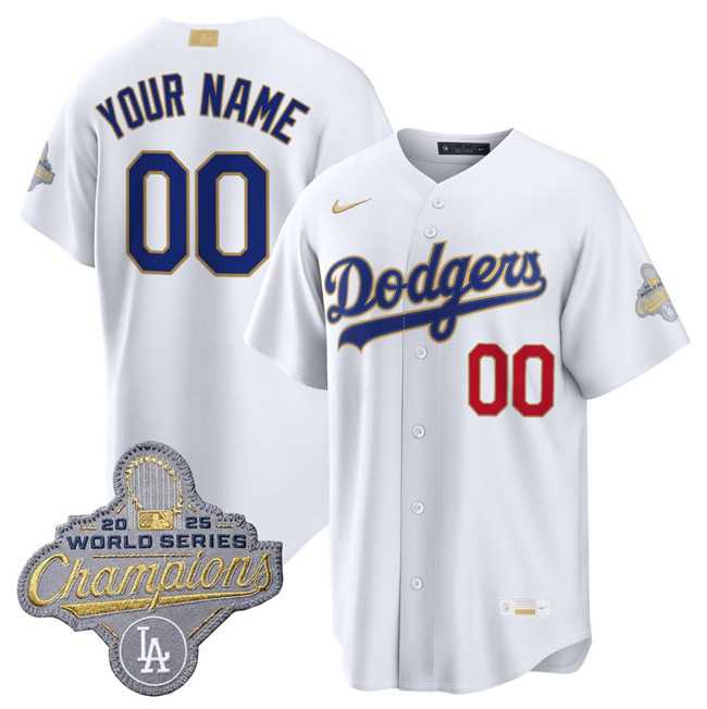 Mens Los Angeles Dodgers ACTIVE PLAYER Custom White 2026 Gold Collection Stadium Stitched Baseball Jersey->->Custom Jersey Mens Los Angeles Dodgers ACTIVE PLAYER Custom White 2026 Gold Collection Stadium Stitched Baseball Jersey->->Custom Jersey