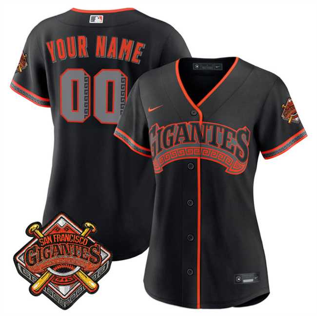Womens San Francisco Giants Active Player Custom Black 2026 Alternate Stadium Stitched Baseball Jersey (Run Small)->->Custom Jersey Womens San Francisco Giants Active Player Custom Black 2026 Alternate Stadium Stitched Baseball Jersey (Run Small)->->Custom Jersey