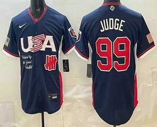 Mens USA Undefeated #99 Aaron Judge Navy 2026 World Baseball Classic Cool Base Jersey