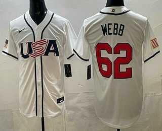 Mens USA #62 Logan Webb White 2026 World Baseball Classic Cool Base Jersey
