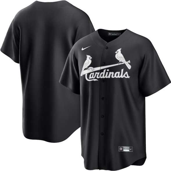 Mens St. Louis Cardinals Blank Black Lights Out Limited Stitched Baseball Jersey Dzhi
