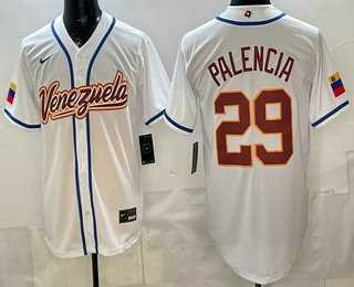 Mens Venezuela #29 Daniel Palencia White 2026 World Baseball Classic Cool Base Jersey