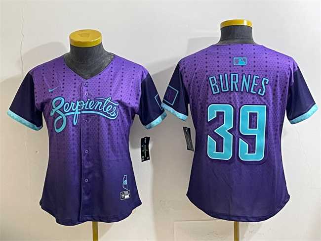 Womens Arizona Diamondbacks #39 Corbin Burnes Purple 2025 City Connect Limited Stitched Baseball Jersey(Run Small)