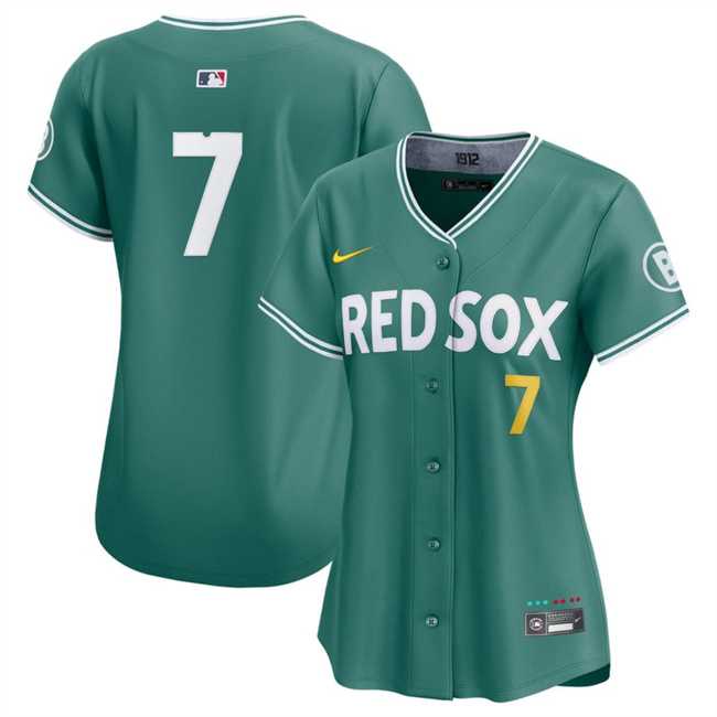 Womens Boston Red Sox #7 Masataka Yoshida Green 2025 City Connect Limited Stitched Baseball Jersey(Run Small) Dzhi