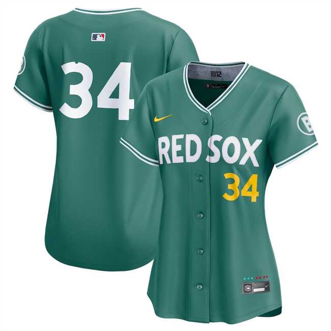 Womens Boston Red Sox #34 David Ortiz Green 2025 City Connect Limited Stitched Baseball Jersey(Run Small) Dzhi