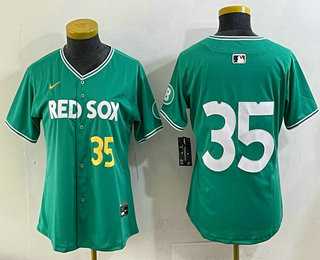 Womens Boston Red Sox #35 Garrett Crochet Green 2025 City Connect Limited Jersey