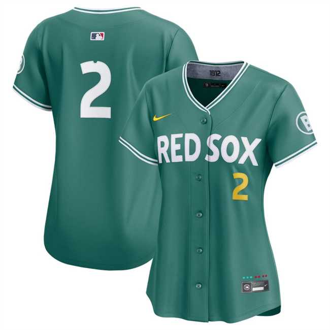 Womens Boston Red Sox #2 Alex Bregman Green 2025 City Connect Limited Stitched Baseball Jersey(Run Small) Dzhi
