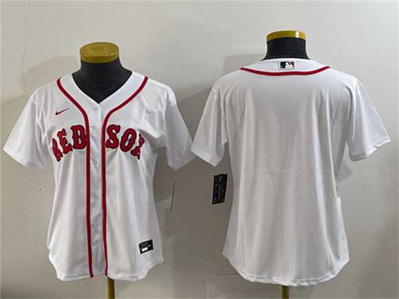Womens Boston Red Sox Blank White Cool Base Stitched Jersey(Run Small)