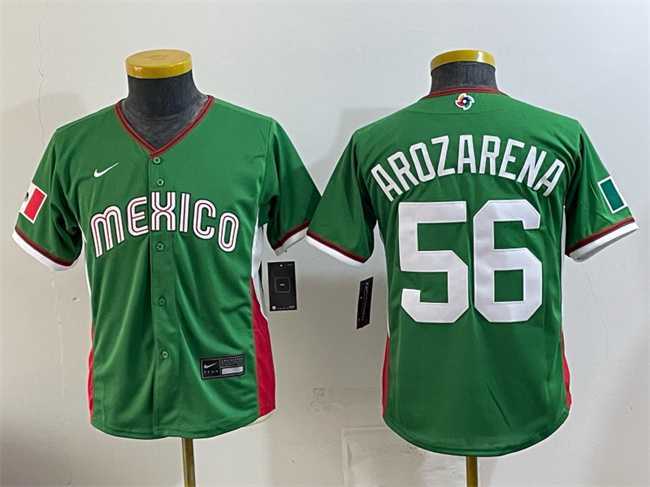 Youth Mexico Baseball #56 Randy Arozarena Green 2026 World Baseball Classic Stadium Stitched Baseball Jersey->2026 world baseball classic->MLB Jersey Youth Mexico Baseball #56 Randy Arozarena Green 2026 World Baseball Classic Stadium Stitched Baseball Jersey->2026 world baseball classic->MLB Jersey