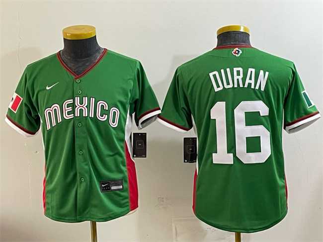 Youth Mexico Baseball #16 Jarren Duran Green 2026 World Baseball Classic Stadium Stitched Baseball Jersey->2026 world baseball classic->MLB Jersey Youth Mexico Baseball #16 Jarren Duran Green 2026 World Baseball Classic Stadium Stitched Baseball Jersey->2026 world baseball classic->MLB Jersey